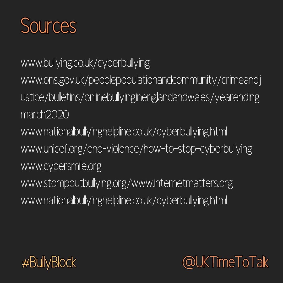 UKTimetoTalk's tweet image. Our awareness campaign draws to an end but the awareness will always continue 🧡

Thank you to all the brilliant bullying helplines and charities out their, please see second image for a handful of sources. 

#onekindword #bullyblock #bebetterdobetter #antibullyingweek