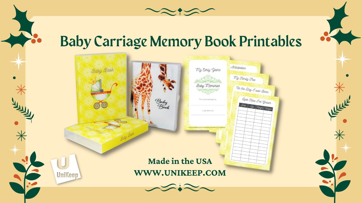 Includes 38 themed content pages to note details about Mommy and Daddy; special decorative photo pages for family tree photos; and details of baby showers/gifts/who attended. Download Baby Carriage Memory Book Printables now for free! 👉 bit.ly/2Zuqrqw

#printables #free