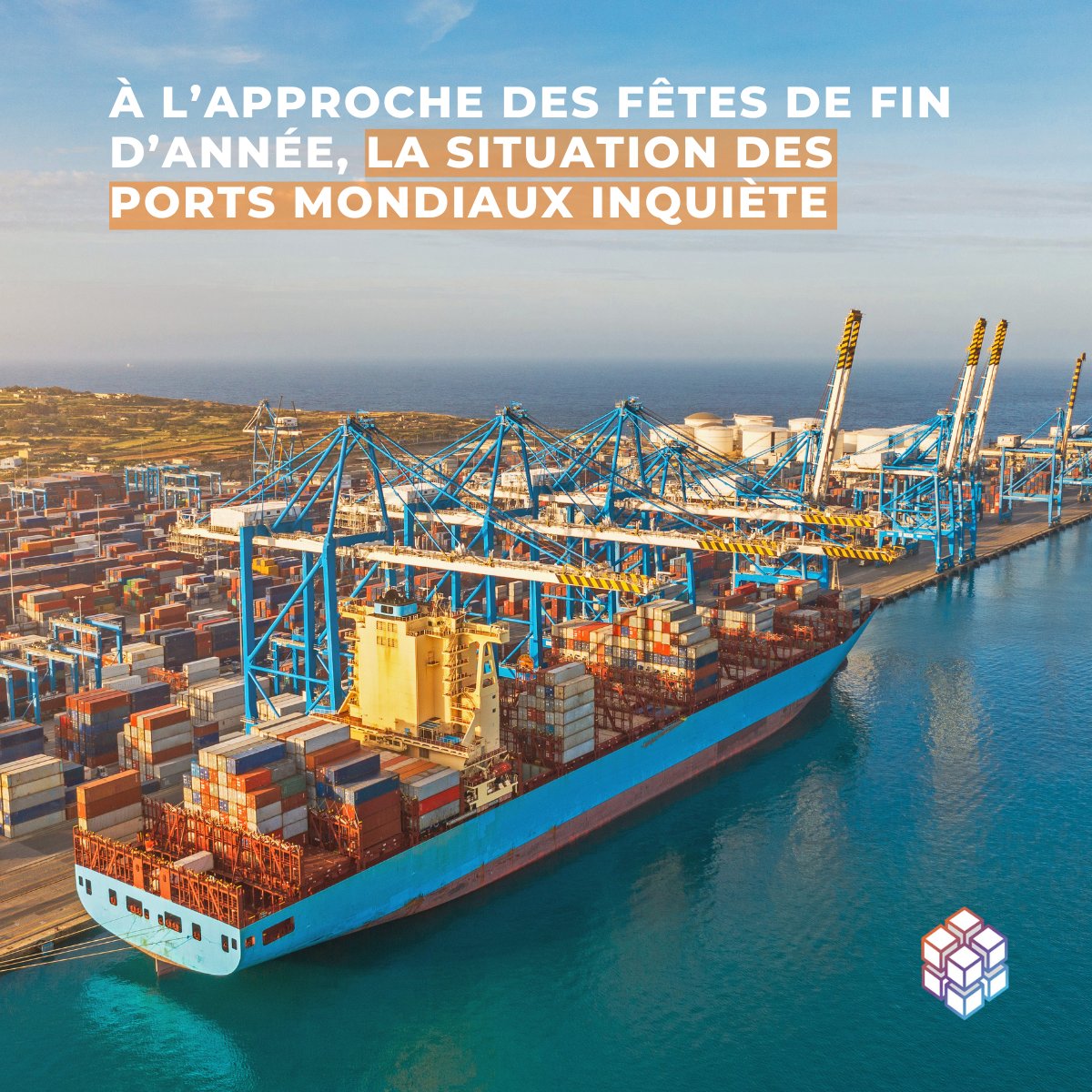 dmslogAI's tweet photo. Ces dernières semaines, les prix du #fret maritime ont diminué, mais les prix sont toujours très élevés par rapport à 2020. Les retards d’expédition et de chargement persistent, provoquant des #congestions. Le constat est clair : les #performances des ports sont insuffisantes. https://t.co/OWp4o2w92F