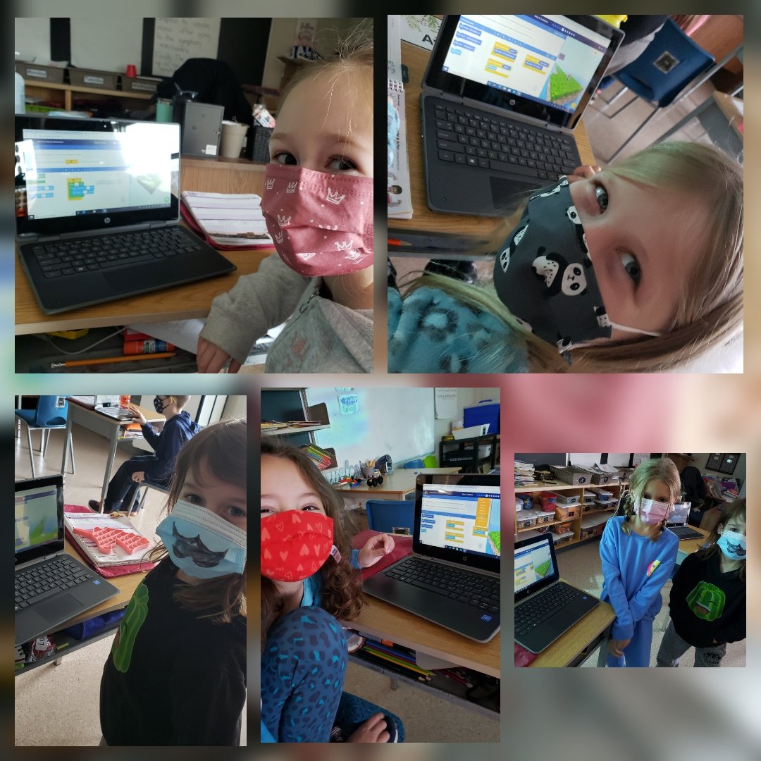 Mrs Daley Twitter Tweet: Girls in STEM on this Friday morning! They helped Mario move, collect coins, avoid collisions and select a theme song for his adventure. They helped each other, worked through issues as a team and had lots of fun! #girlswhocode #grade3 https://t.co/QTseWb91u0