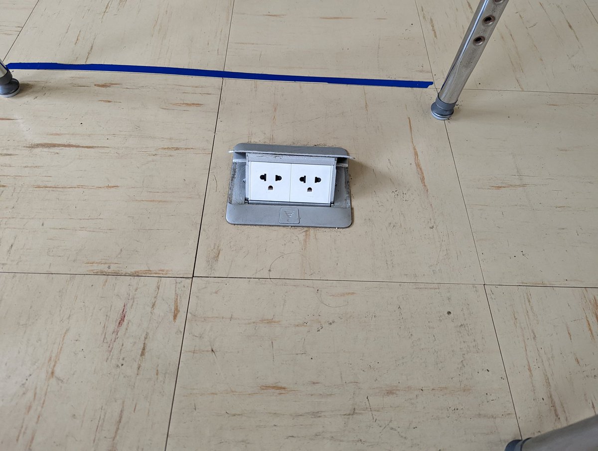 This is so neat! They redid the floors so each student has a plug in the floor.