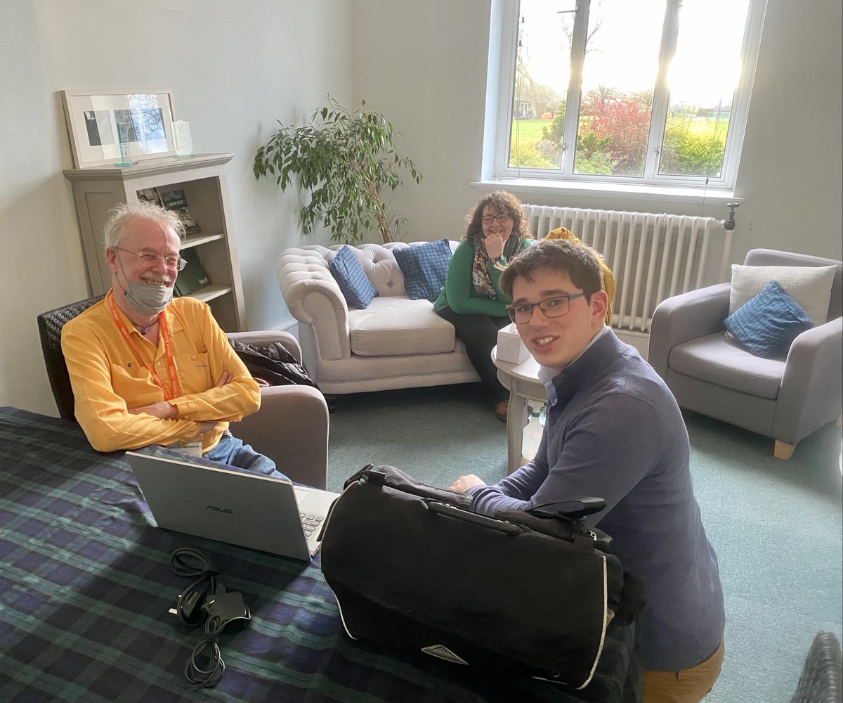 Welcome to two of our dedicated Committee members who are here for a weekend of governance!  Leadership in action as Rafe, in Year 12 - helps with logging on! <a href="/SibfordOxon/">Sibford School</a> <a href="/BritishQuakers/">Quakers in Britain</a>