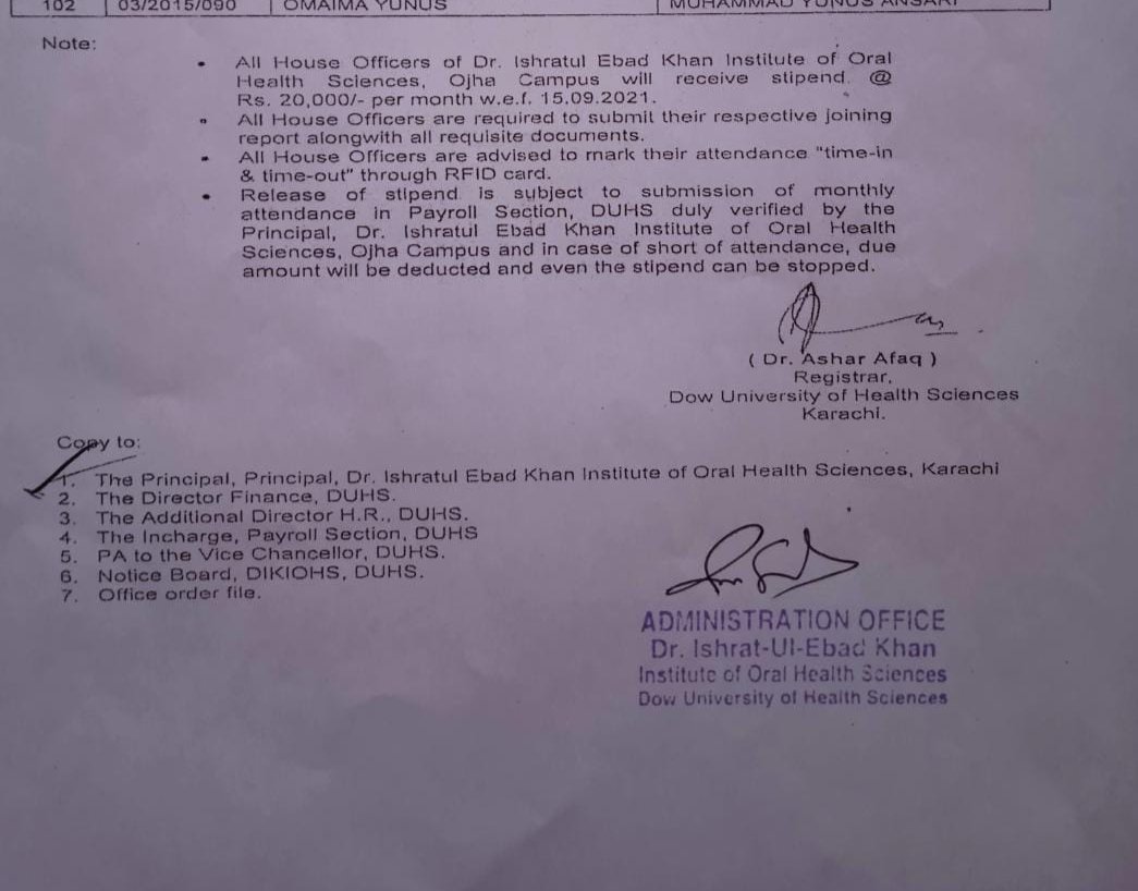 ShamamaAyub's tweet photo. DUHS gets grant in aid of 1,098 Million PKR from Health department of Sindh still they pay 20,000PKR instead of 45,000Pkr per month to its Dental HOs.

#JusticeForDUHSDentalHouseofficers
#SindhGovt 
#BilawalBhuttoZardari 
#imrankhanPTI 
#CMSINDH https://t.co/E17oM2m28R