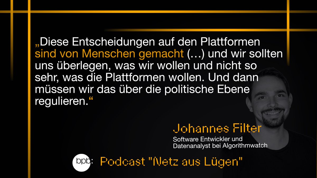 bpb_de's tweet photo. In der neuen Folge von "Netz aus Lügen" packen @caltf4 und @SylkeGruhnwald den Elefanten im Raum und gehen der Frage nach, welche Rolle FB, YouTube und Amazon bei der Verbreitung von #Desinformation spielen: https://t.co/wgb5OWojZy Mit dabei sind u.a. @MrWissen2Go und @fil_ter https://t.co/HbhpFupwA7