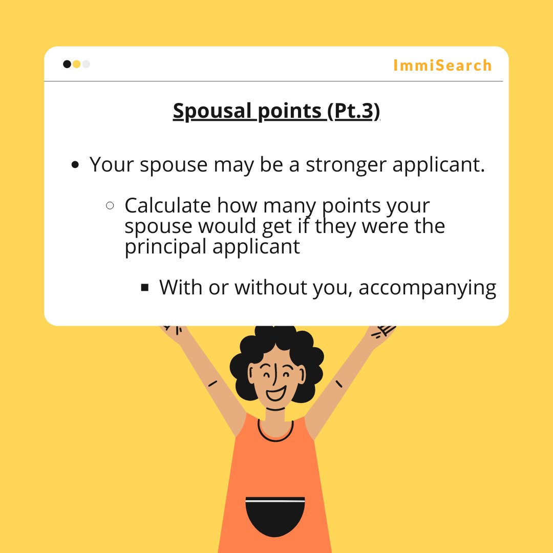 Did you know that Spousal points may increase your CRS Points?

#newimmigrant #newcomers #canada #canadianimmigration #immigratetoCanada #crsscore #permanentresidence #immigrationservices #safeandsimple #immigrants #immigration #expressentry #canadianexperience