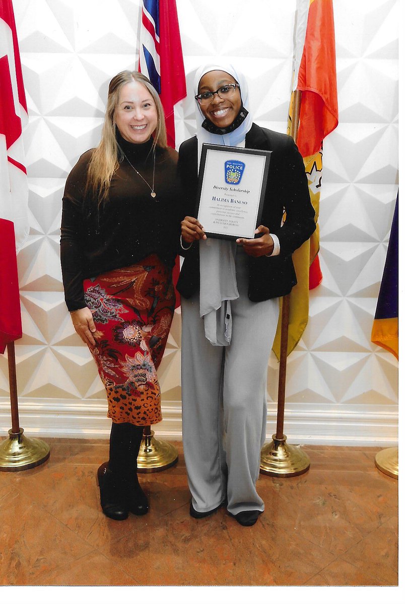 Congrats to former Student Council Prime Minister, graduate and Tiger alum Halima Banuso on receiving the 2021 <a href="/PeelPolice/">Peel Regional Police</a> Diversity Scholarship. <a href="/DPCDSBSchools/">Dufferin-Peel Catholic District School Board</a>