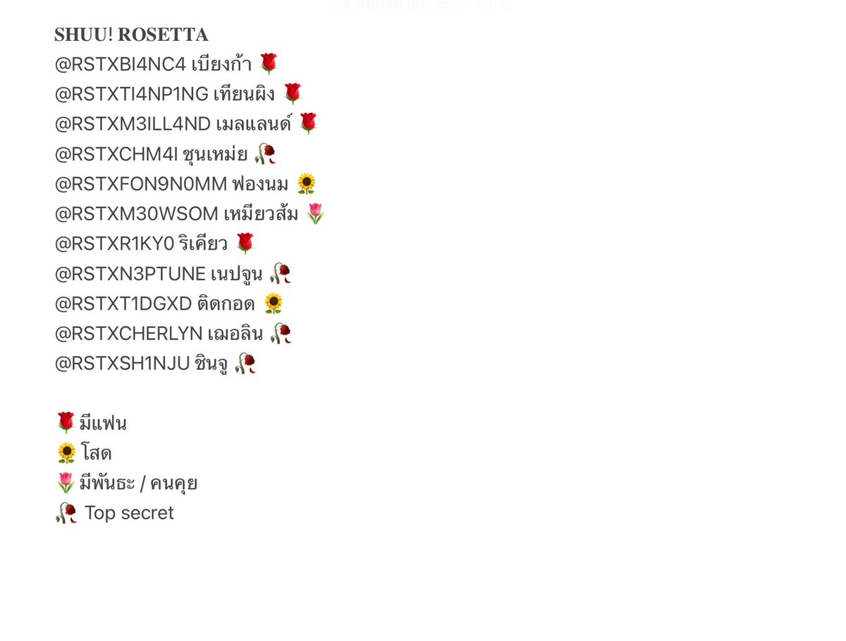 สถานะคนในเดอะแกง #𝐒𝐇𝟏𝐑𝐎𝐒𝐄𝐓𝐓𝟒