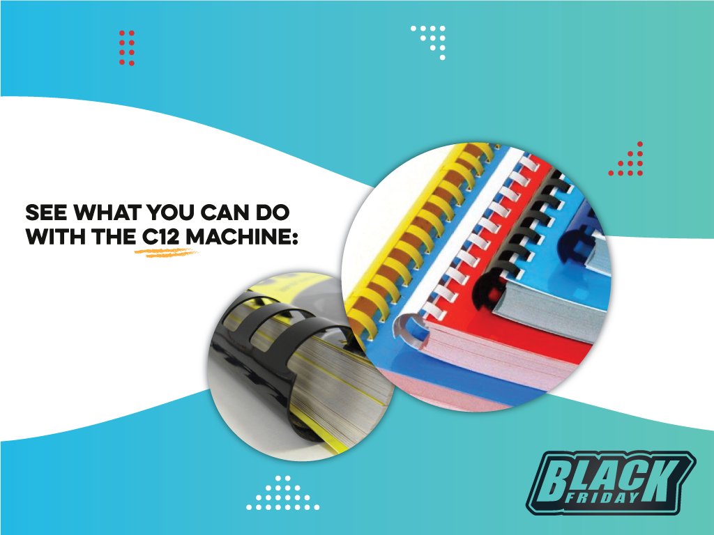 print_finish's tweet image. #BlackFridayOffers: GET 15% OFF

The C-12M Comb binding machine comes with 100 pcs of 5/16” 21-ring black PVC comb spines starter kit. Free shipping within North America is available 🇨🇦🇺🇸

Link: ow.ly/6XnK50GXeRq

#CombBinding #BindingMachine #Printfinish #Us
