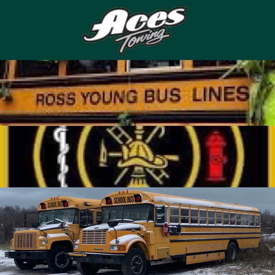 BradoftheYukon's tweet photo. Big thank you to ROSS YOUNG BUS LINES and ACES TOWING!

Having the donation of two school buses from Ross Young Bus Lines and Aces Towing bring them to us, will help KFES train for MVC’s involving busses.
Again, thank you Ross Bus Lines and Aces Towing for your generosity! https://t.co/zZdGpu7JYv