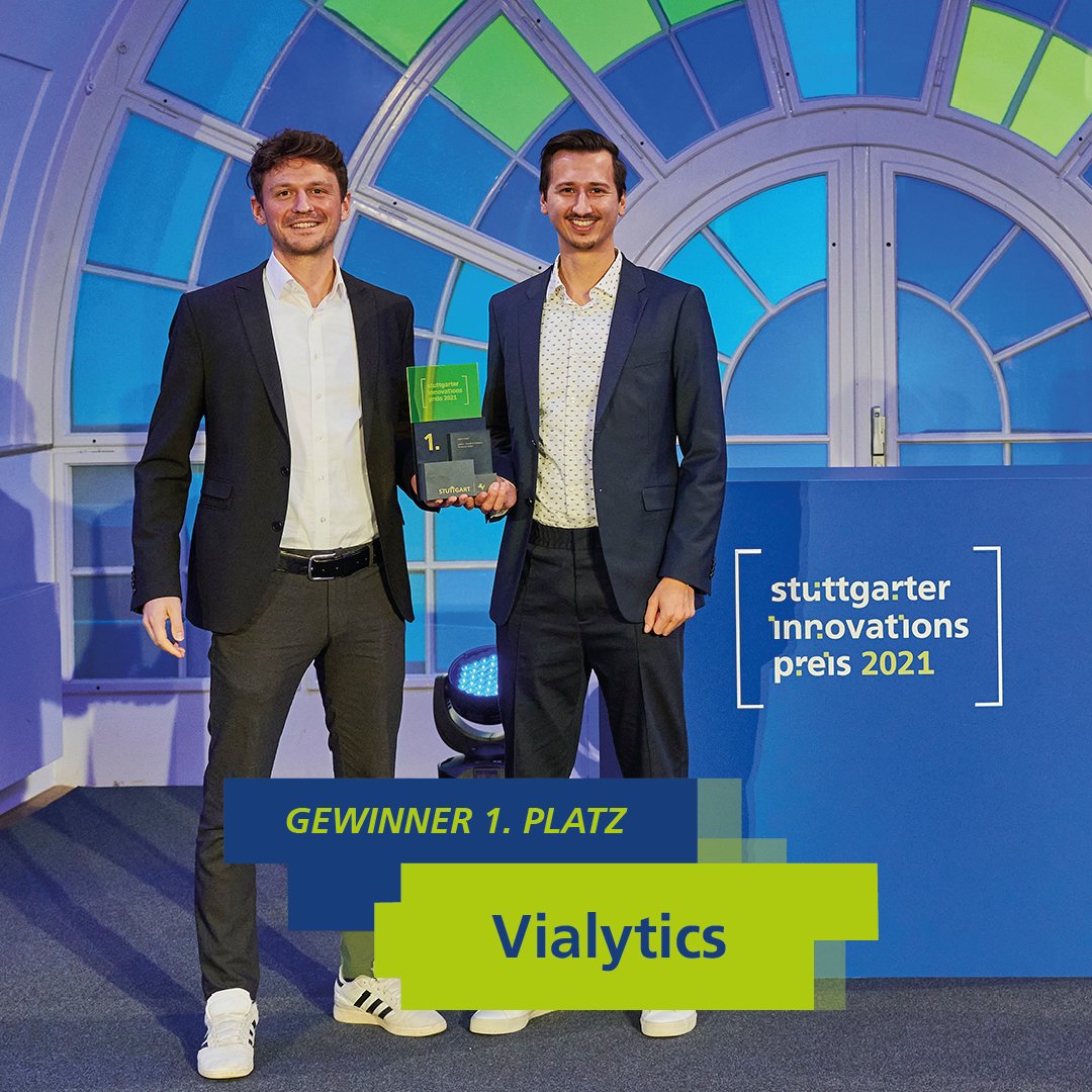 sinnpreis's tweet photo. Der 1. Preis geht an die Vialytics GmbH.
Wir gratulieren zu 50.000 Euro Preisgeld!

#stuttgarterinnovationspreis #stuttgart #0711 #innovation #award https://t.co/5iYCWHrJd9