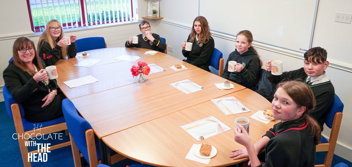 Millfieldhighsc's tweet photo. These fabulous Year 8 historians had hot chocolate with Mrs Regan this afternoon. 
Adam said his history teacher had inspired him to become a history teacher when he is older and Katie wants to be a historian, like Lucy Worsley. 
#History 
#TeamMillfield
#BeExceptional https://t.co/6y7VVjYzAT