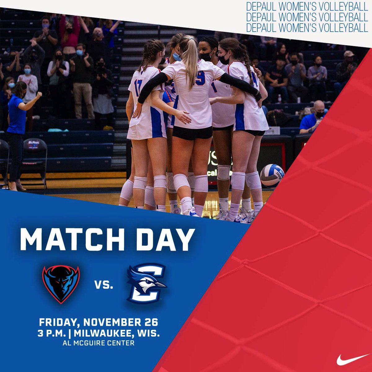 (𝐏𝐎𝐒𝐓𝐒𝐄𝐀𝐒𝐎𝐍) Match Day❗️

🆚 Creighton 
🕒 3 p.m. (CT) 
📺 bit.ly/3r8T2Nv
📊 bit.ly/3CVbawx
📝 bit.ly/3r8T2Nv

#dpuvb