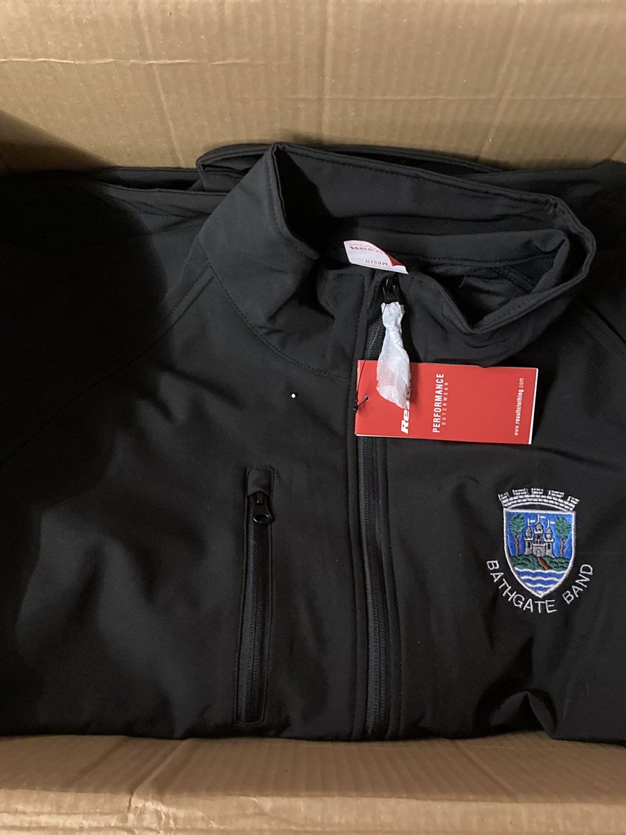 PolkemmetEmb's tweet photo. A full set of new SoftShell Jackets delivered to @bathgateband1 , just in time for the Scottish Challenge on Sunday. 
We wish the band the very best of luck at the contest in Perth this weekend. 

#PolkemmetEmbroidery https://t.co/cAYTRsBqSb