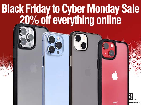 PowerSupportInt's tweet image. Black Friday Sale Starts Now SAVE 20%- mailchi.mp/powersupportin… Everything is 20% Off including all Air Jackets and screen film for the iPhone 13. Including the HYDROEDGE, the strongest glass screen protector on the market.