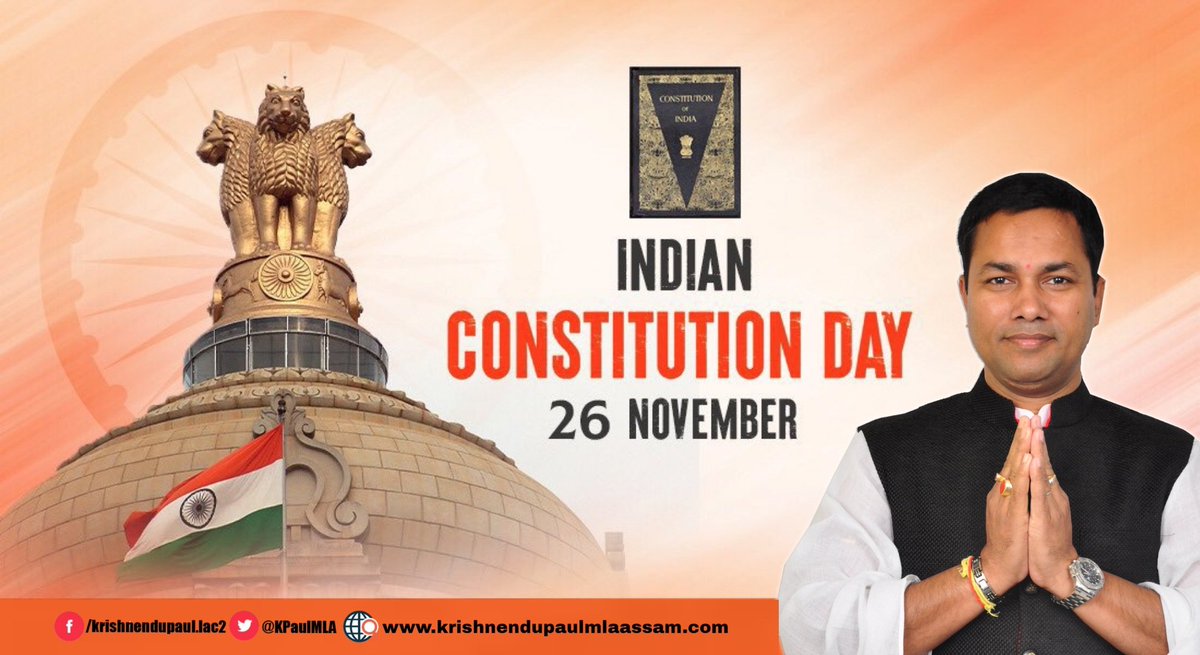 KPaulAssam's tweet photo. The Constitution of India signifies the sovereignty of the people. India's Constitution, a unique document, sustained democracy in India being accepted on 26th Nov 1949. Our Constitution rendered us Justice, Liberty, Equality &amp; Fraternity. #ConstitutionDay! https://t.co/VdaC7DJ5QT