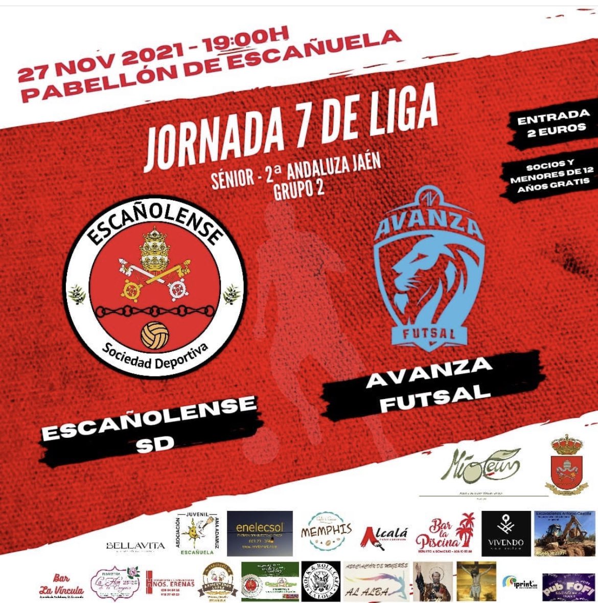 escanolense's tweet photo. Partidos del fin de semana:

Sábado a las 19:00h, senior vs @AvanzaFutsal en el polideportivo de Escañuela.

Domingo a las 17:30h, juvenil vs @CDVAlcaudete en el polideportivo de Alcaudete 

#aupaescañolense

@jaen_deportiva @JaenenJuego @AlberoyMikasa @eldeportedejaen https://t.co/1ptHQvSvO3