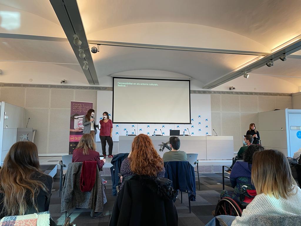 TransmediaCat's tweet photo. Today Mar Brescia and Estella Oncins from @TransMediaCatalonia took part in round tables on #Communication and #AccessibilityServices at @festivalinclus! A lot of work to be done to make #FilmFestivals #Diverse and #Accessible! 

@CATALUNYAFILMF
@COST_CA19142
 @festivalinclus https://t.co/GDaMmkrLSD