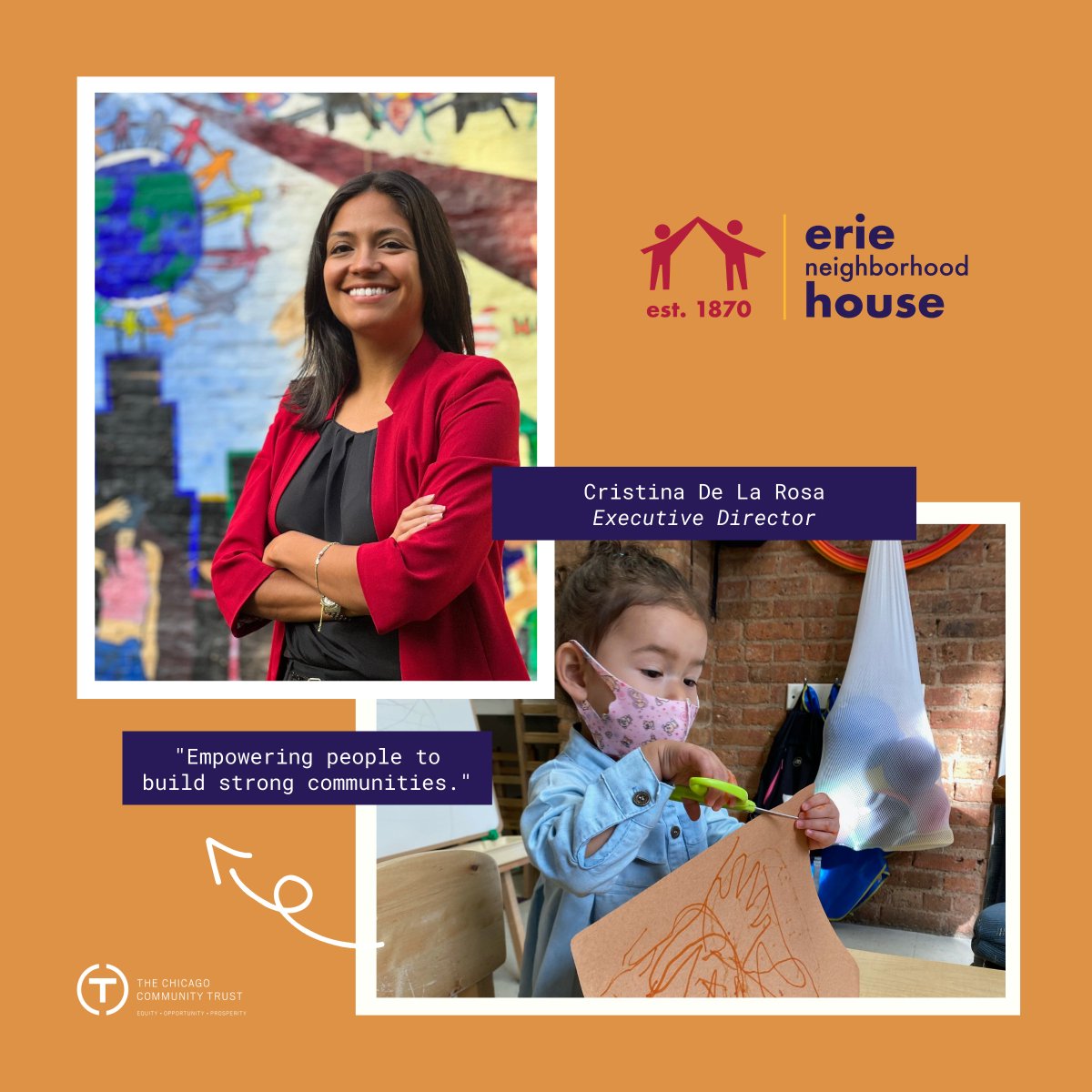 ChiTrust's tweet photo. #GivingTuesday is around the corner, and @ChiTrust is taking a moment to highlight #Chicago orgs from our #UnityFund. Consider supporting this season to impact stories like these. Today, we hear from Cristina De La Rosa, Executive Director of @eriehouse: https://t.co/7c5rORJmlU https://t.co/DBnGOoD99j