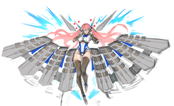 ラスオリ公式のコンペで1枚目が受賞してラスオリ式魔改造されて2枚目の姿で実装されたらしい。汚染された聖杯か何かか? 