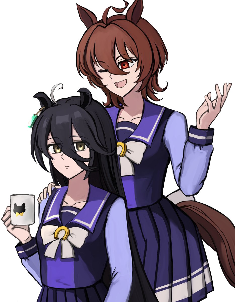 友達なカフェとタキオン
熱くて好きです #ウマ娘 