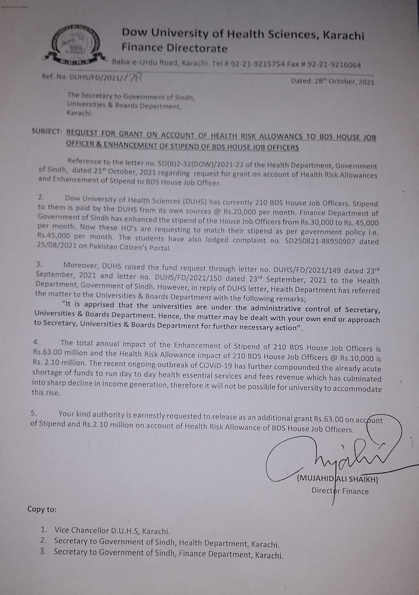 saudnawab96's tweet photo. Dow University oF Health &amp; Sciences is currently paying stipend of 20k per month to Dental HOs while our rightful pay is 45k set by Govt &amp; PMC.MBBS HOs are getting 45k.We rejected this discrimination against BDS HOs #JusticeForDUHSDentalHouseOfficers @ArifAlvi @pmc_org https://t.co/WnGDh608Lp