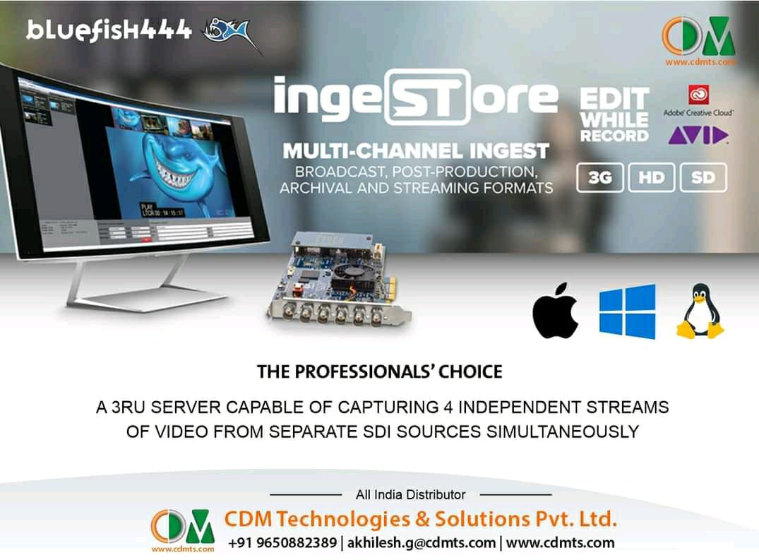 CDMTS's tweet photo. π IngeSTore is an easy-to-use, multi-channel production and archival acquisition software compatible with all Bluefish444 Epoch video I/O cards, or available as a fully-integrated centralised ingest appliance.
#Bluefish444 #ingestore #professional #edit #Editing #record #Video https://t.co/u1BQVH24E7