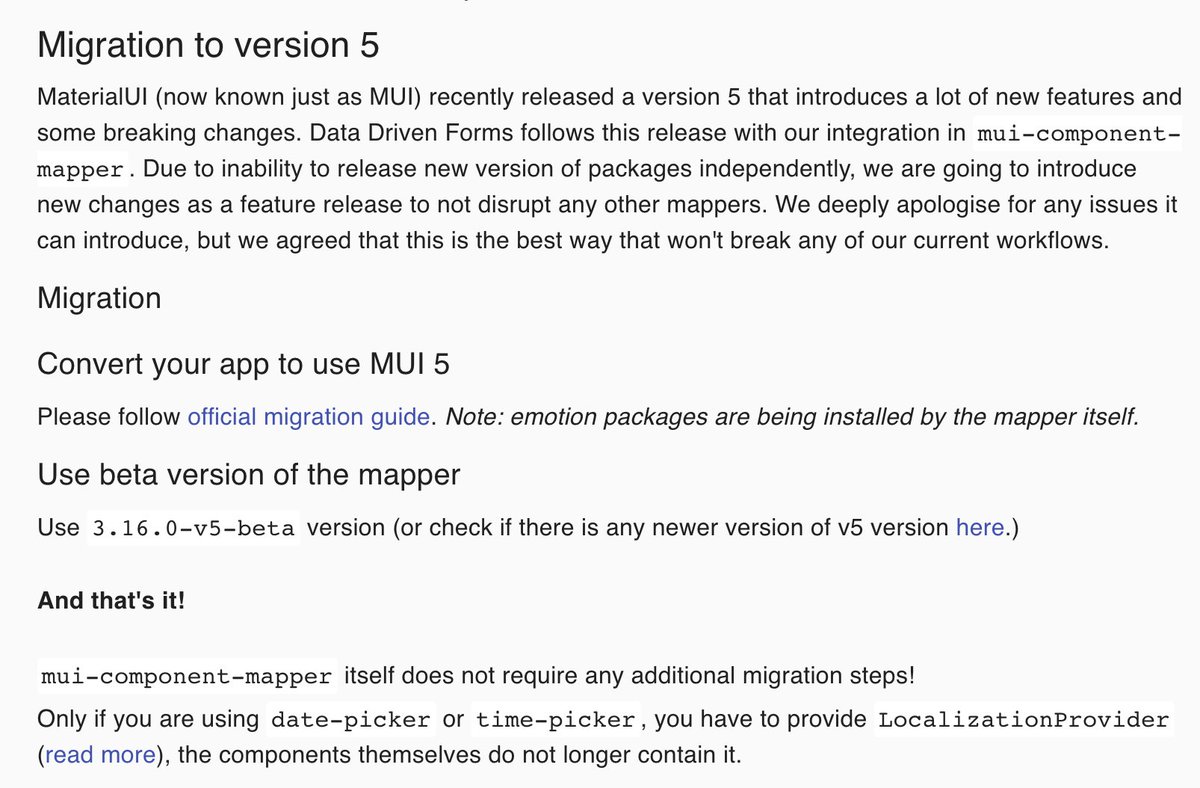 DataDrivenForms's tweet image. Are you read for MUI5? 🤔
Next Wednesday, #DataDrivenForms are going to switch to V5 and you should too! 💪🏆
Read more here: data-driven-forms.org/provided-mappe…
#OpenSource #React #MaterialUI #WebDevelopment