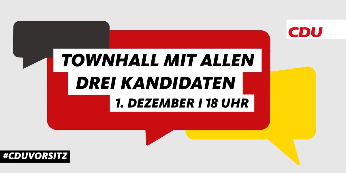 CDU's tweet photo. Diese Woche gab es 3️⃣x #CDULive mit 3️⃣x Einzel-Diskussion unserer Kandidaten für den #CDUVorsitz mit CDU-Mitgliedern. Am Mittwoch in unserer #Townhall treffen @HBraun, @_FriedrichMerz & @n_roettgen dann direkt aufeinander. Wir und @phoenix_de übertragen live. Vormerken! https://t.co/GLP00wTz1u