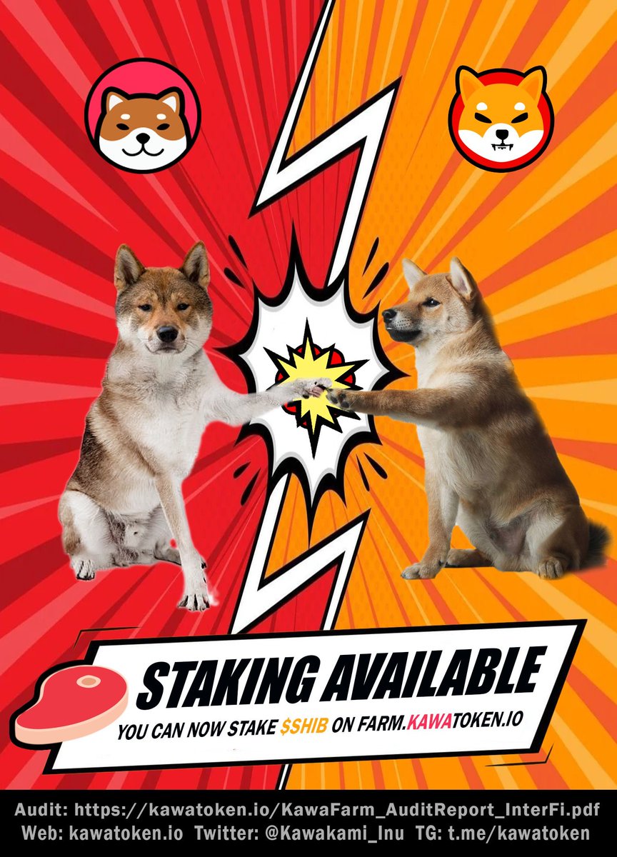 SammyB27065695's tweet photo. Attention #shiba & #kawa holders!
If you were to stake your #shib would you choose #shibaswap or would you choose to stake it on the #kawafarm? Both have their benefits but the kawafarm also gives you #kawa as well as #shib
Like for #kawafarm / RT for #ShibaSwap
#kawawarrior https://t.co/Ae2Mswx8In