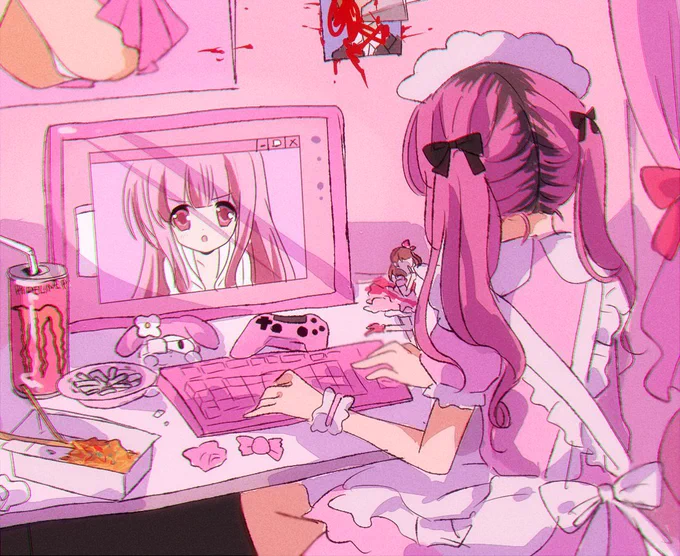 今年はピンクな女の子沢山描けてよかった 