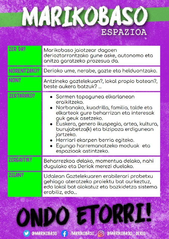 Zer izan gura du Marikobasok?