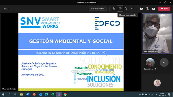 SNVCAMERICA's tweet photo. SNV presenta Sistema de Gestión Ambiental y Social (SGAS) y normas de desempeño a personal clave de EXPASA destacando estándares que orientan dinámica de proyectos financiados por DFCD.

Taller de Arranque del Proy. Producción resiliente de café bajo Sistemas Agroforestales Nic. https://t.co/TYfpTIYF2o