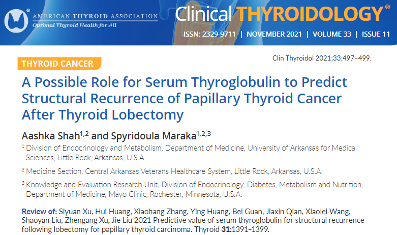 clinicalthyroid's tweet photo. What's the latest on measuring Tg after lobectomy for #thyroidcancers? @TheAAES @ITOGinfo @AHNSinfo @AHNSEndo 

https://t.co/Myvz24CBQu

#AmericanThyroidAssociation #ClinicalThyroidology #ATAThyroid2021 #endotwitter https://t.co/yJmMTMxaOg