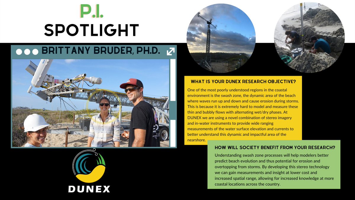 ArmyERDC's tweet photo. "Understanding swash zone processes will help modelers better predict beach evolution and thus potential for erosion and over-topping from storms." 

Learn more about Dr. Brittany Bruder's coastal research ⬇️ #DUNEX #DUNEXOBX @USCRP https://t.co/CruDGZgxr6