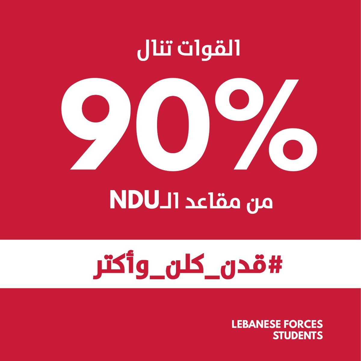 LFStudents1's tweet photo. القوات تنال ب٩٠% من المقاعد في الNDU

#قدن_كلن_واكتر https://t.co/fiuVIreku1