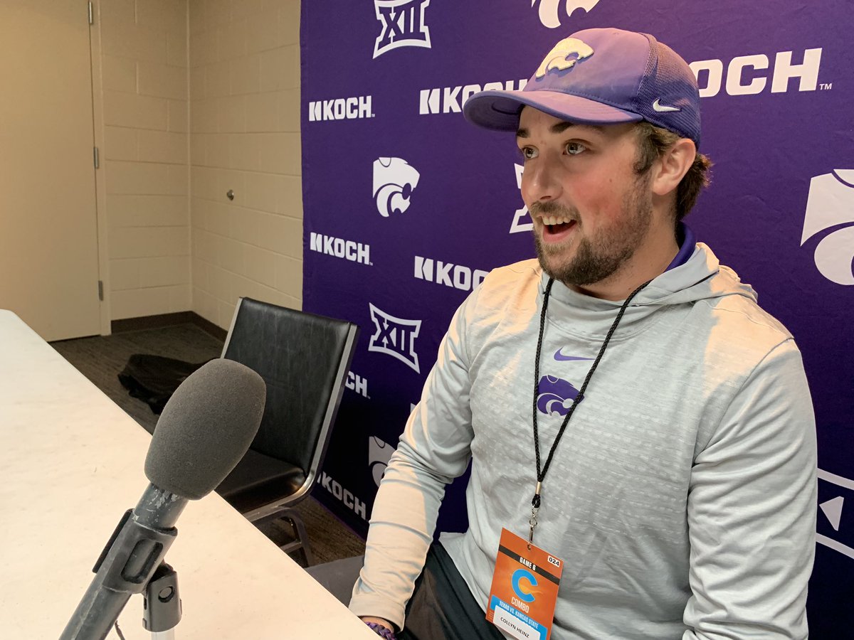 KStateVDO's tweet photo. Last 2021 regular season game for Tenacious V. Last regular season game of @Heinzcollyn career. Been a pleasure. Thanks so much for your dedication to the department and #KStateFB. #EMAW https://t.co/nhCRcvaf6V