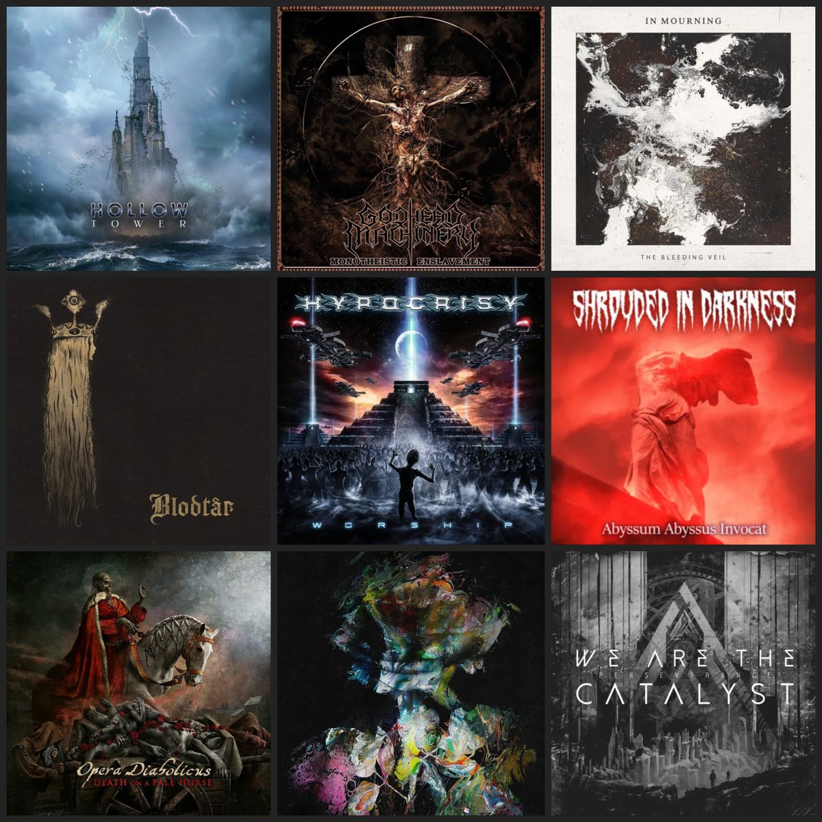 Vegmarg's tweet photo. NEW RELEASES TODAY! #Hollow #GodheadMachinery #InMourning @hypocrisyband @OperaDiabolicus @imminenceswe @officialWATC #ShroudedinDarkness #Blodtår 🇸🇪 https://t.co/wglzgcLs8h