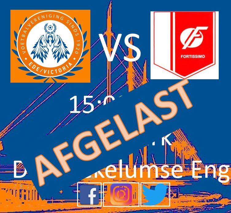 De Hoekelumse Eng Derby, Ede/Victoria 1
 VS <a href="/KSVFortissimo/">KSV Fortissimo - Ede</a> 1, die morgen op het programma stond is afgelast!

@hetgelderssevoetbal <a href="/EdeStadSport/">EdeStadSport</a>  
#voetbal #competitie