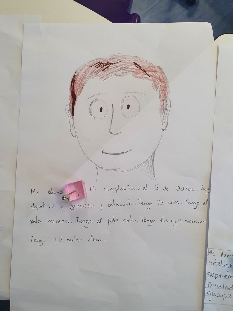 1 Parks and 1 King showing their artistic skills today in Spanish class. Students were working on las descripciones físicas ✍  buen trabajo chicos 👏
#educhatie #mfl #mfltwitterati <a href="/BelmayneEtss/">Belmayne ETSS</a>