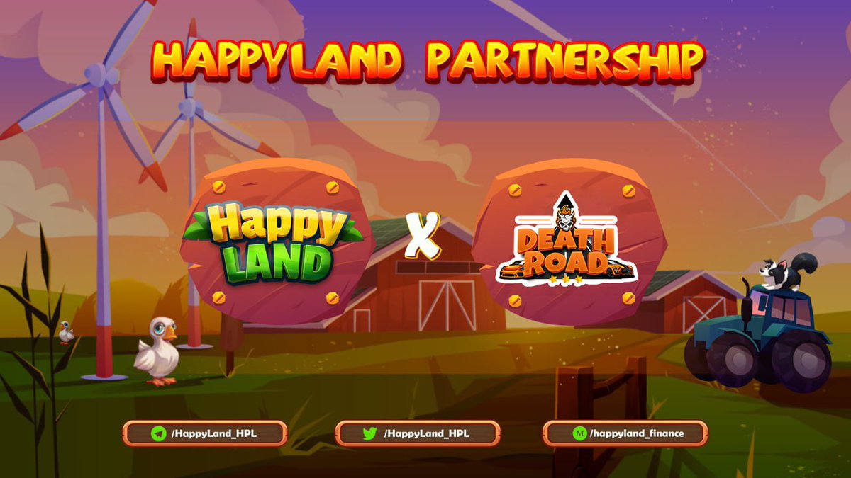 Welcome Deathroad DAO, the decentralized racers community of <a href="/DeathRoad_io/">DeathRoad.io</a>, join us as HappyLand's partner and investor
$HPL #partnership