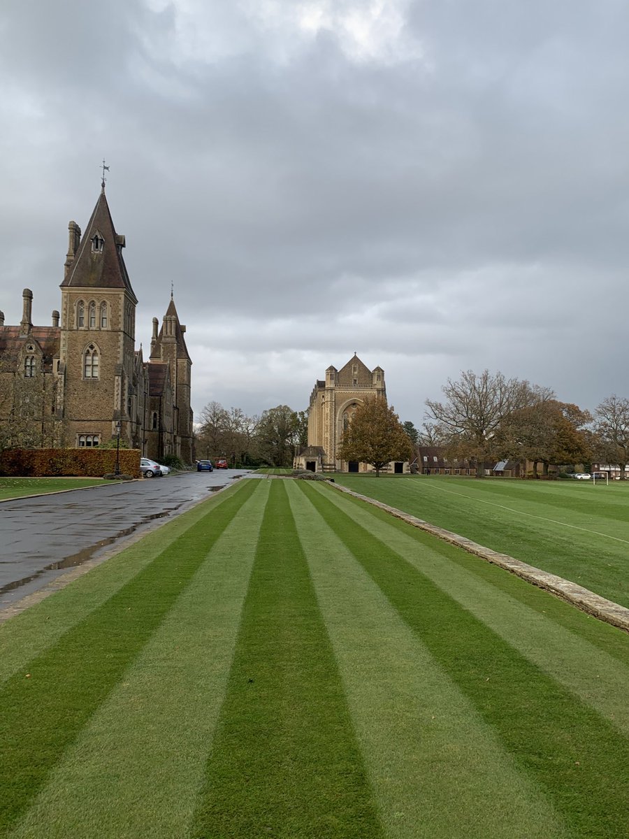 Great weeks work preparing for the visit of <a href="/WinColl/">Winchester College</a> tomorrow. Lawns cut, vertidrain finishing its rounds and all surfaces prepped ready for football. <a href="/Charterhousespo/">Charterhouse Sport</a>