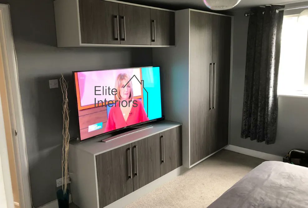 Eliteintslondon's tweet photo. We designed & fitted Carolyn's #MediaUnit to complete the #InteriorDecor of their #Bedroom. We love giving #Sutton homeowners unique #Cabinetry & beautiful #Storage that shows off their fab tastes. See our #MediaCentres and #HomeEntertainmentSolutions @ https://t.co/Y6bSNypr0A https://t.co/C0BTwZ56vD