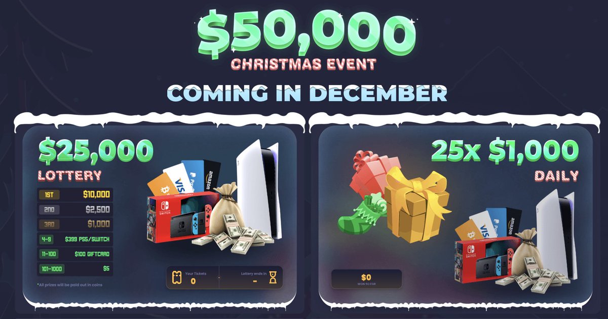 freecashcom's tweet image. Something HUGE is coming soon 🌟
Our $50,000 Advent calendar is about to start... 🎉

Freecash.com/christmas 🎄