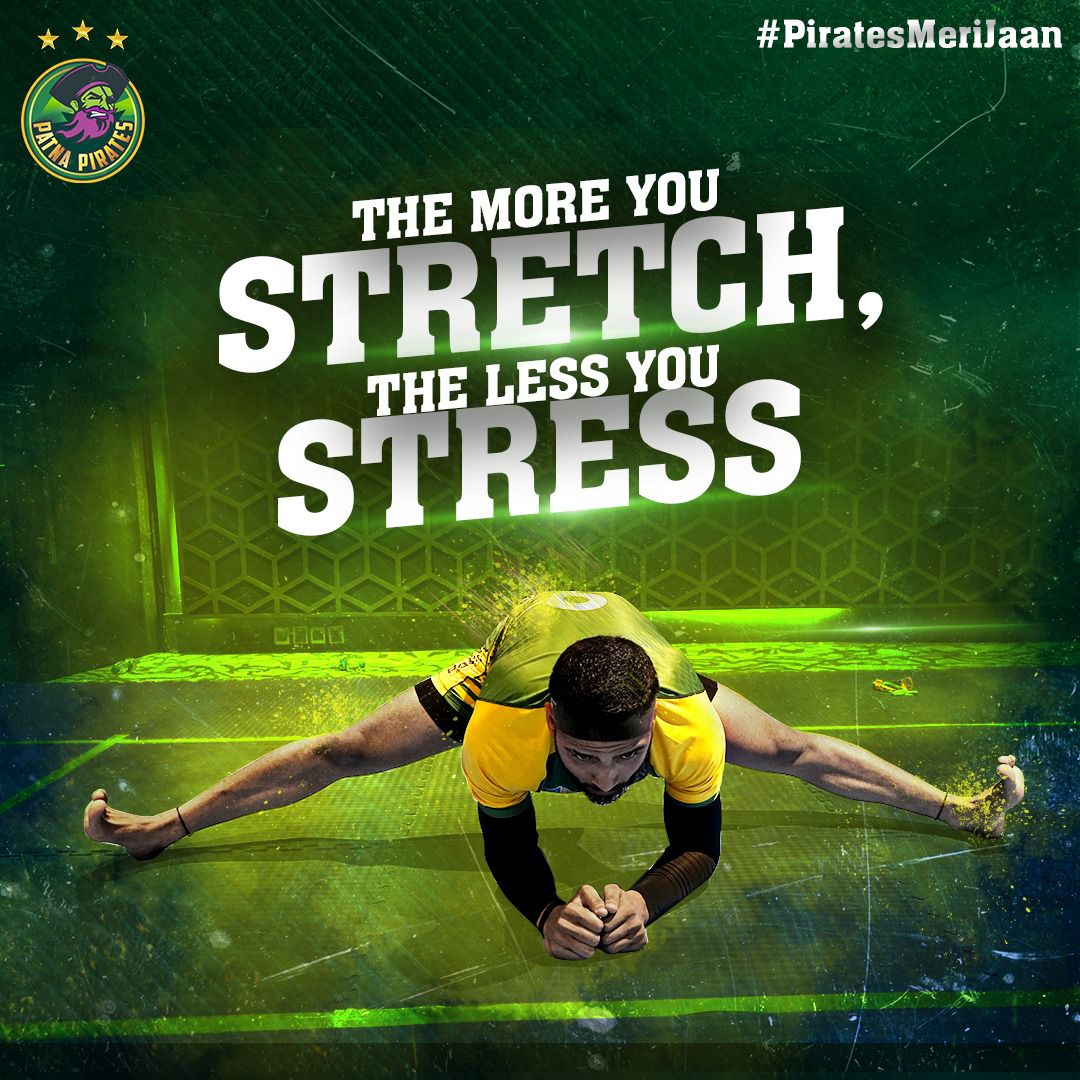 PatnaPirates's tweet photo. Comment "🔥" to cheer for #PatnaPirates
.
.
.
#PatnaPirates #PiratesMeriJaan #StretchMore #StressLess #VivoProKabaddiIsBack https://t.co/gfRN4yIFQk