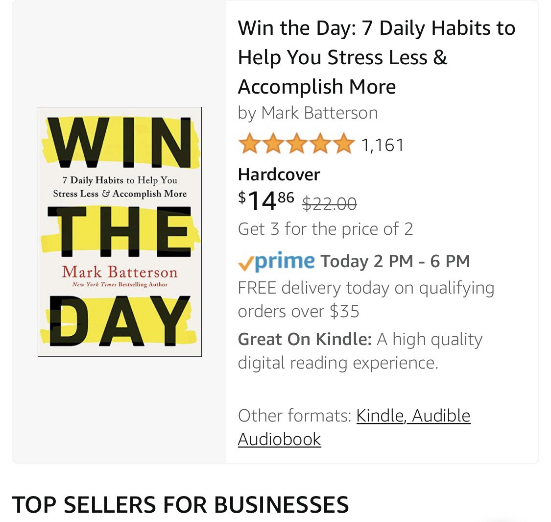 MarkBatterson's tweet photo. not sure how long it will last, but @amazon has a 3-for-price-2 SALE on #WinTheDay and #DoItForADay and my friends @christianbook have a $4.49 SALE on #TheCircleMaker https://t.co/UgITdXjnpJ