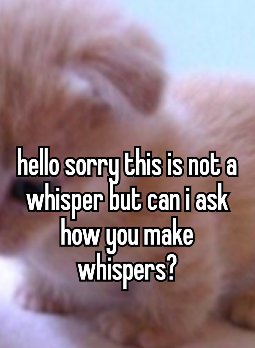 TOTWhisperss's tweet photo. // not a whisper
Basically I download this app called "Whispers" (its available in ios &amp; android) and I just input the submissions and choose a picture https://t.co/9tdFjiKE1q