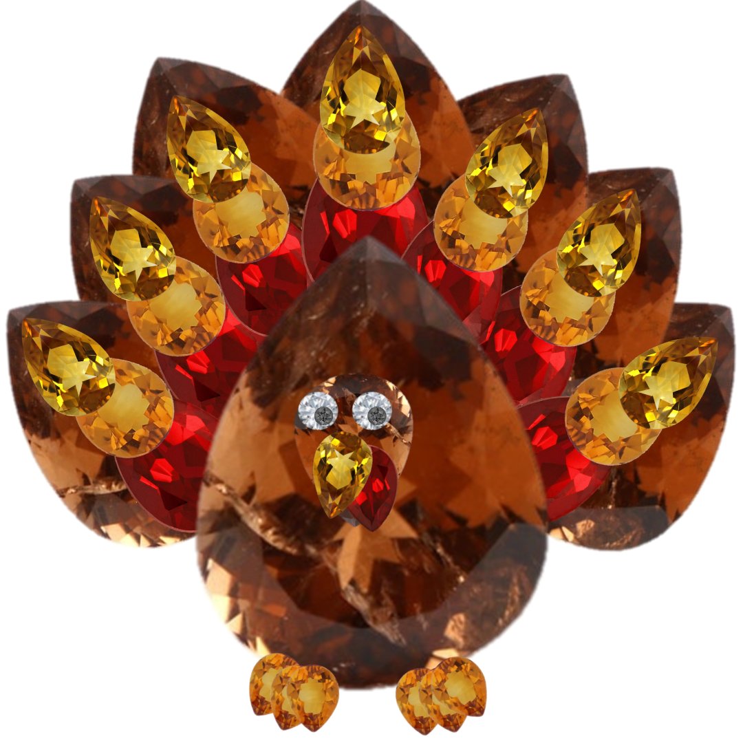 Can you guess how many gemstones make up this turkey? 🦃