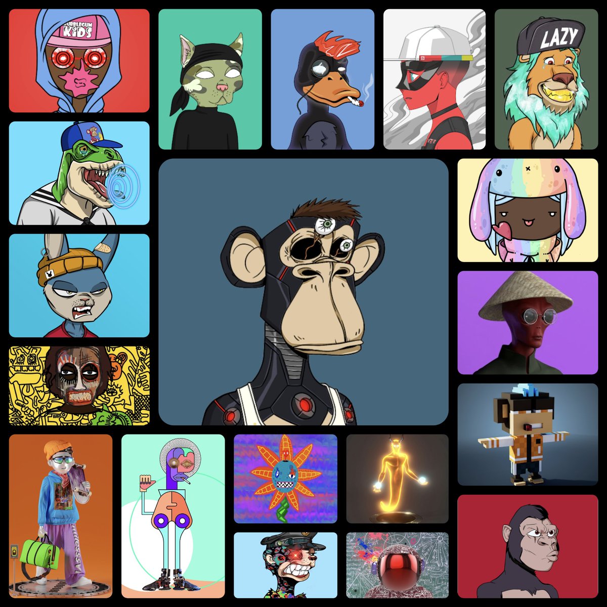 I need to follow my NFT family from
<a href="/BoredApeYC/">Bored Ape Yacht Club 🍌</a> <a href="/GutterCatGang/">Gutter Cat Gang</a> <a href="/bubblegumkids_/">Bubblegum Kids</a> <a href="/LazyLionsNFT/">Lazy Lions 👑</a> <a href="/SlackerDuckPond/">Slacker Duck Pond</a> <a href="/metasaurs/">Metasaurs by Dr. DMT</a> <a href="/MadRabbitsRC/">Mad Rabbits Riot Club 🥕</a> <a href="/0n1Force/">ONI FORCE</a> <a href="/kumoxworld/">Kumo x World 🌈</a> <a href="/TheHashmasks/">Hashmasks</a> <a href="/ImmaDegen/">IMMA DEGEN</a> <a href="/MadMeerkatNFT/">Mad Meerkat Burrow | Mad Merge Live</a> @smilesssvrs @PartyDegens @BoonjiProject <a href="/Apes3D/">Apes 3D</a> <a href="/RumbleKongs/">Rumble Kong League</a> <a href="/Djeenies/">Non Fungible Djeenee 🐋</a> @BV_nft