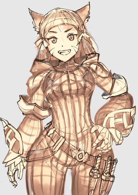 4周年絵が終わらなくてあげられるものがないので…お蔵入りしているドヤニアちゃんラフ置いておきます 