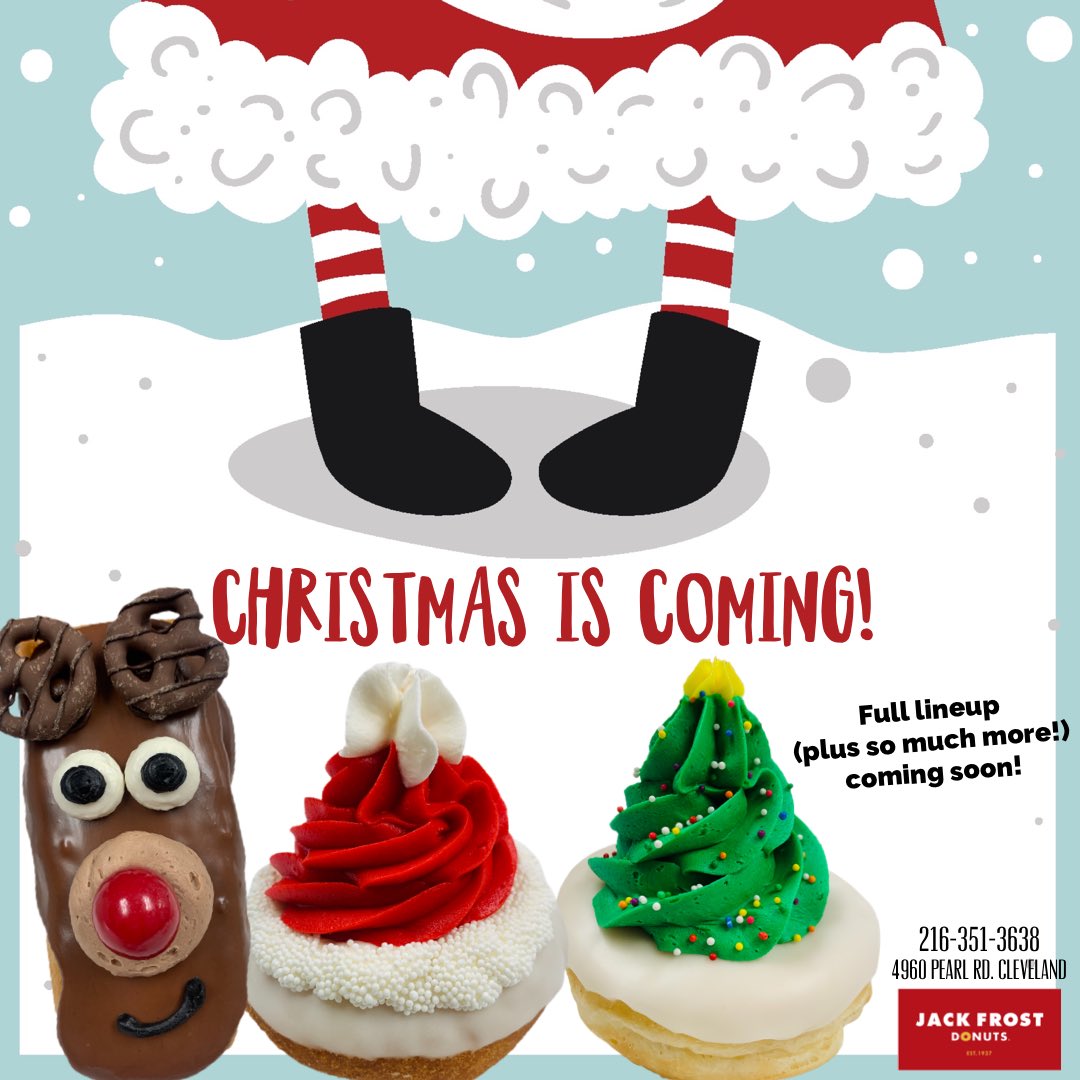 JackFrostDonuts's tweet photo. Christmas at Jack Frost will be in full swing beginning December 1st! 🎅🏻 https://t.co/viKW7ATUBU